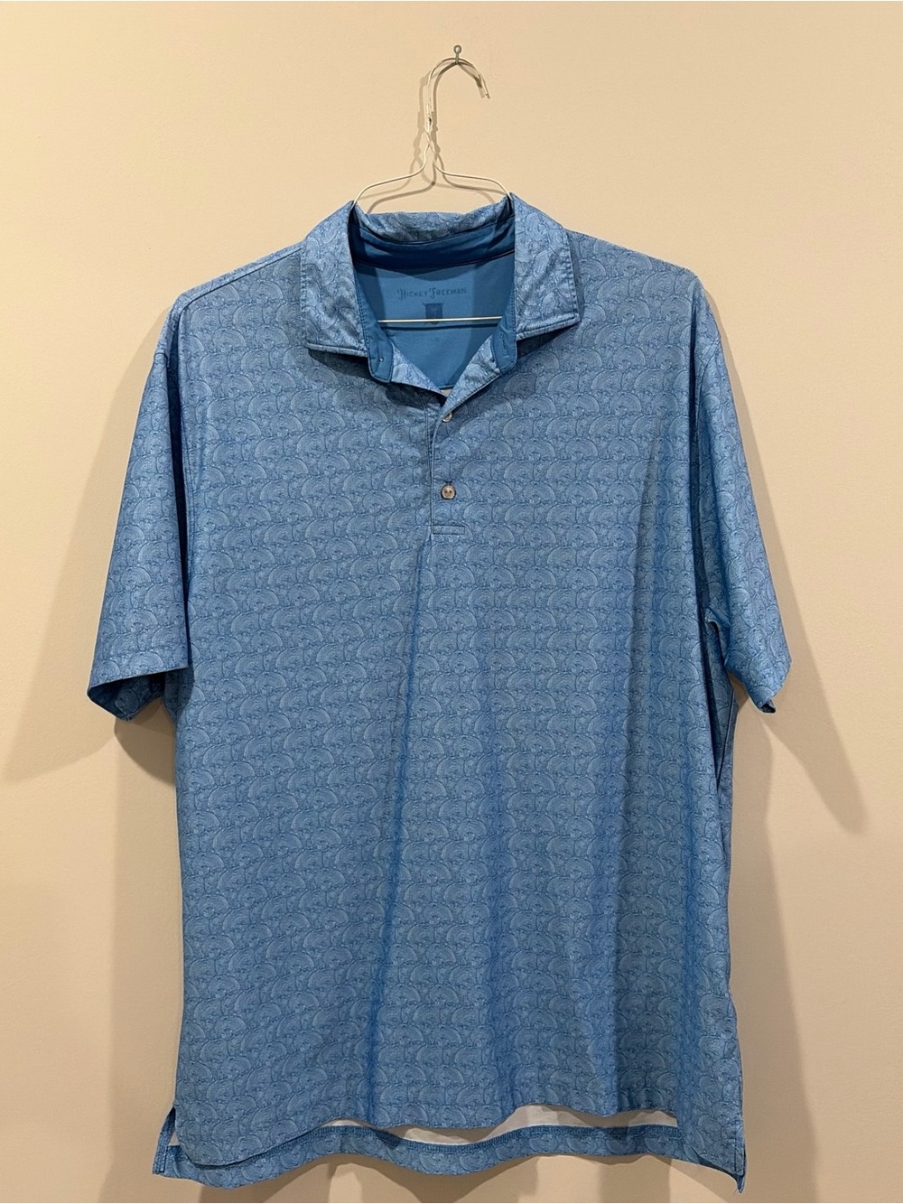 Hickey Freeman Blue Short-Sleeve Polo Shirt